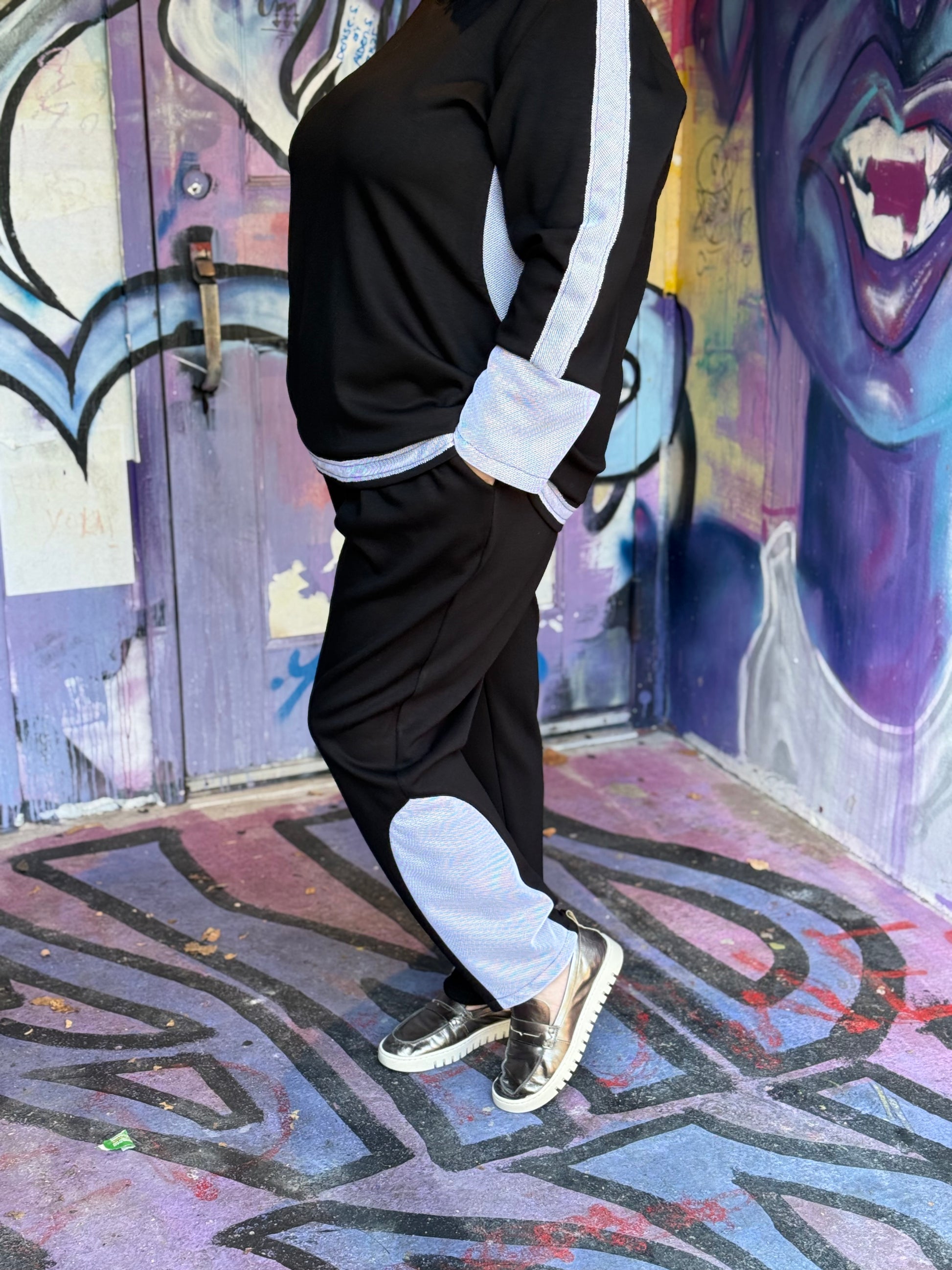 Side view of City Chic Cozy Everyday Set – relaxed plus-size outfit, wrinkle-free fabric.