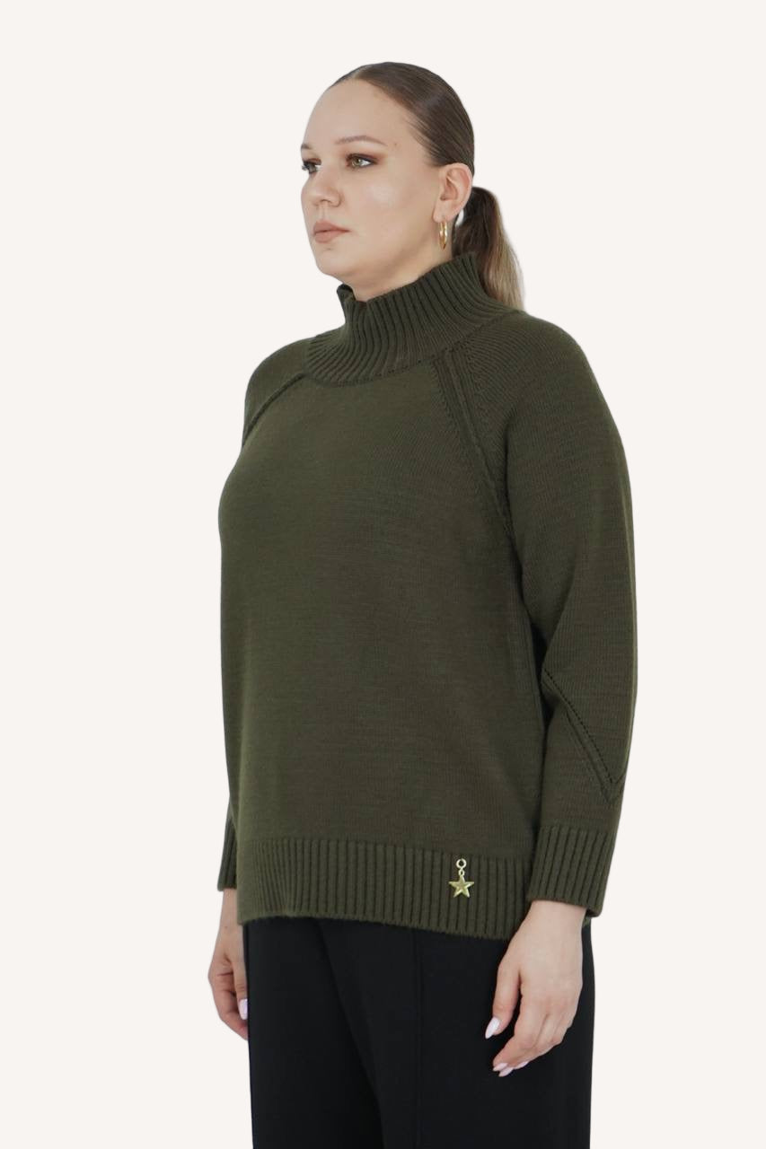 🍂 City Chic – Maple Sweater (Olive Edition)
