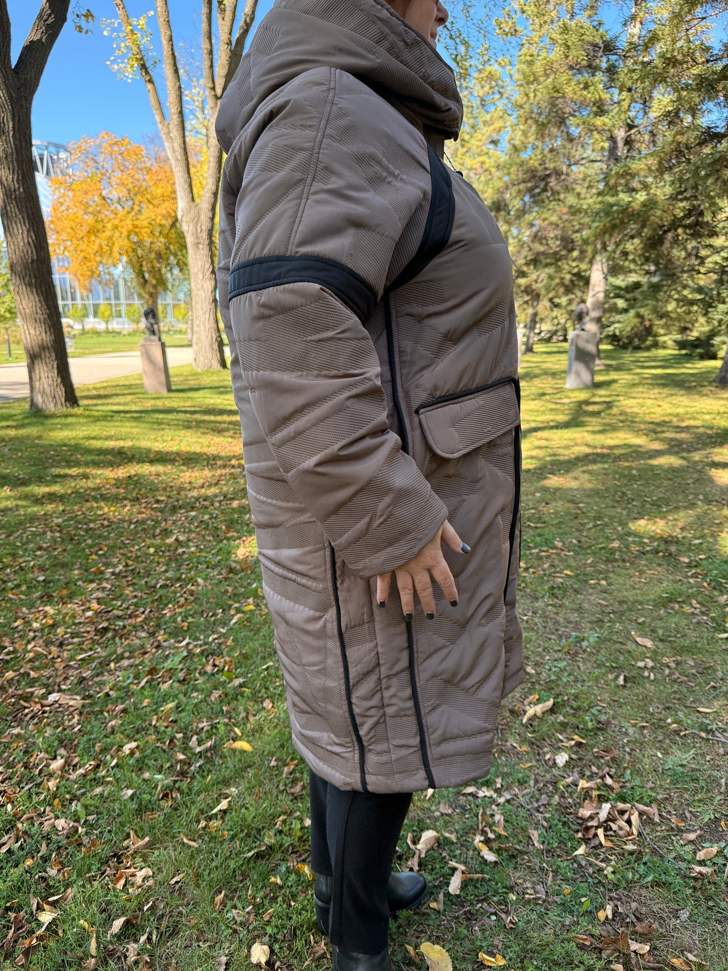 🤎 City Chic – Taupe Glow Winter Coat