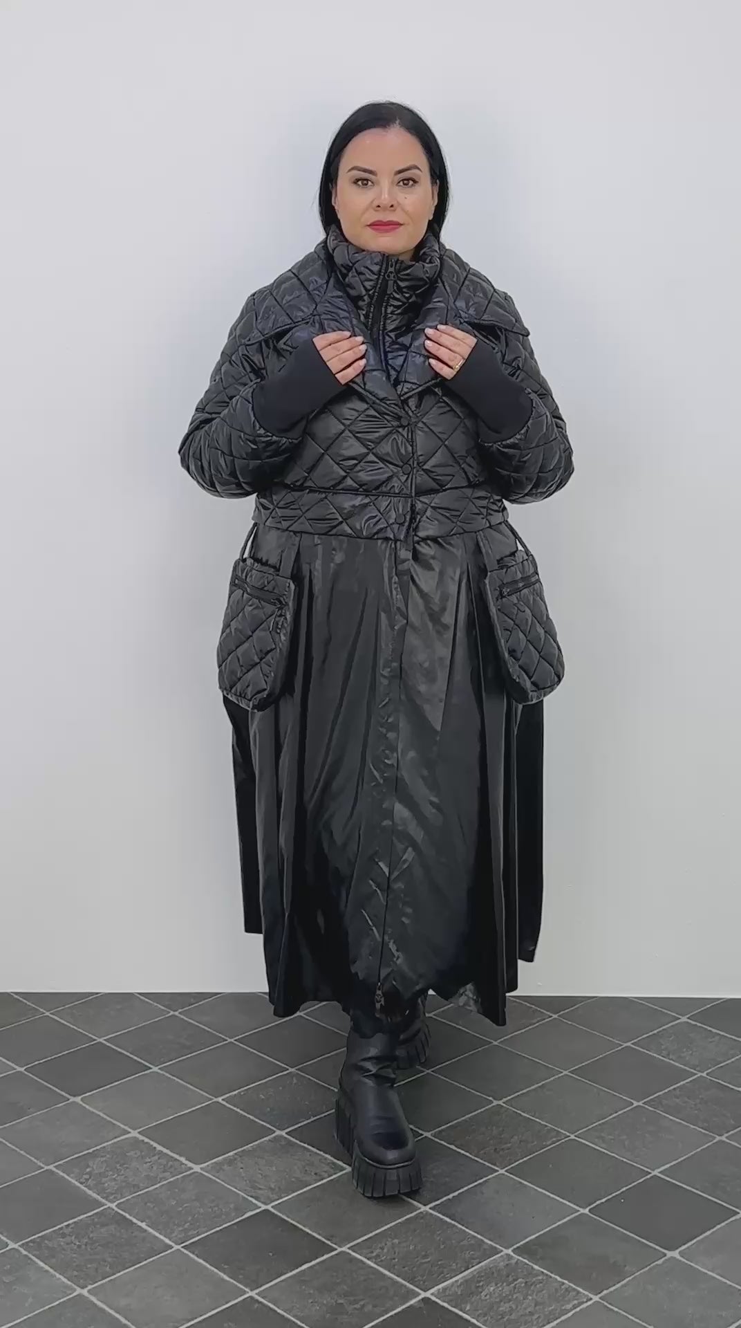 Jacket version of Arctic Shield on plus-size model.