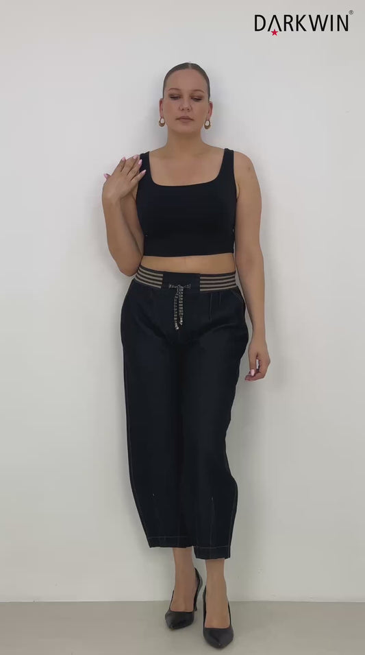 💙 City Shape – Sculpted Denim Luxe Stretch Trousers